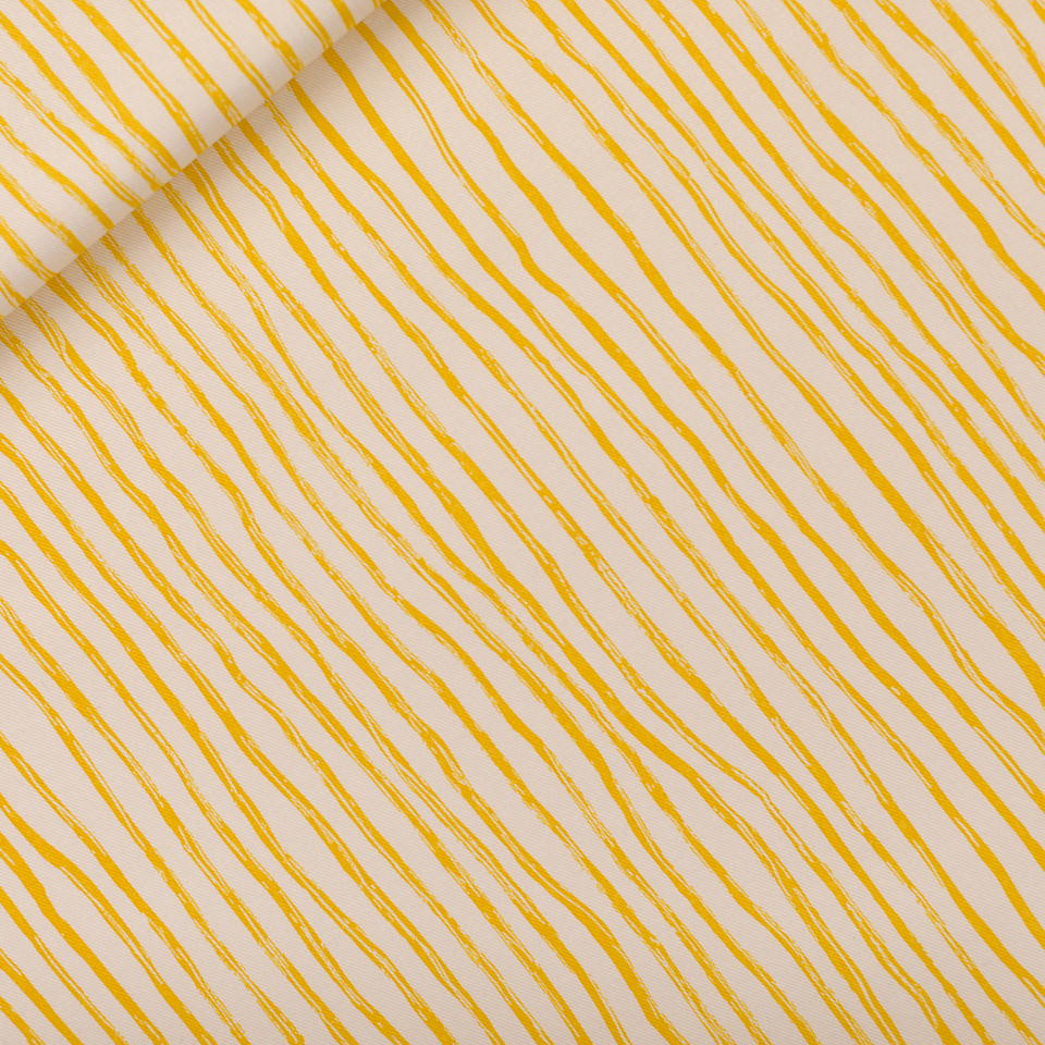SYAS Su26 Gabardine Wiggly Verticals Jaune 20 x 150 cm